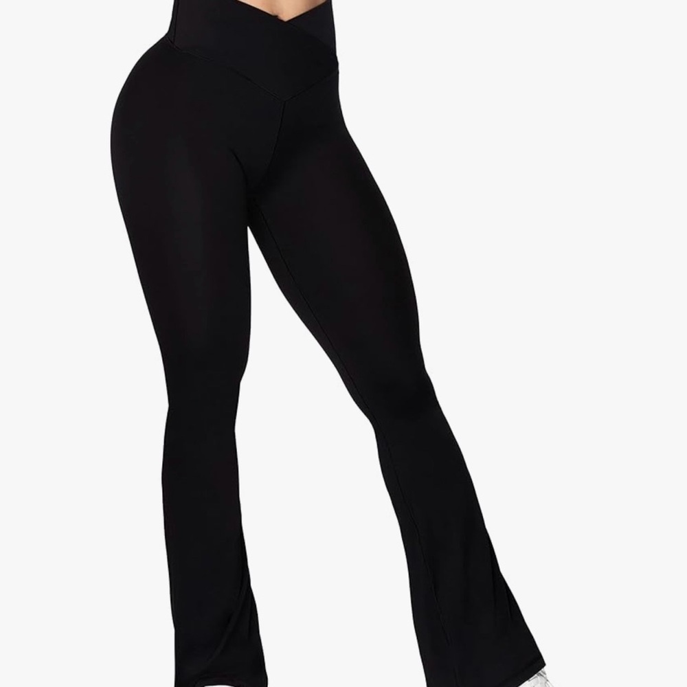High-Rise Black Flare Yoga Pants
